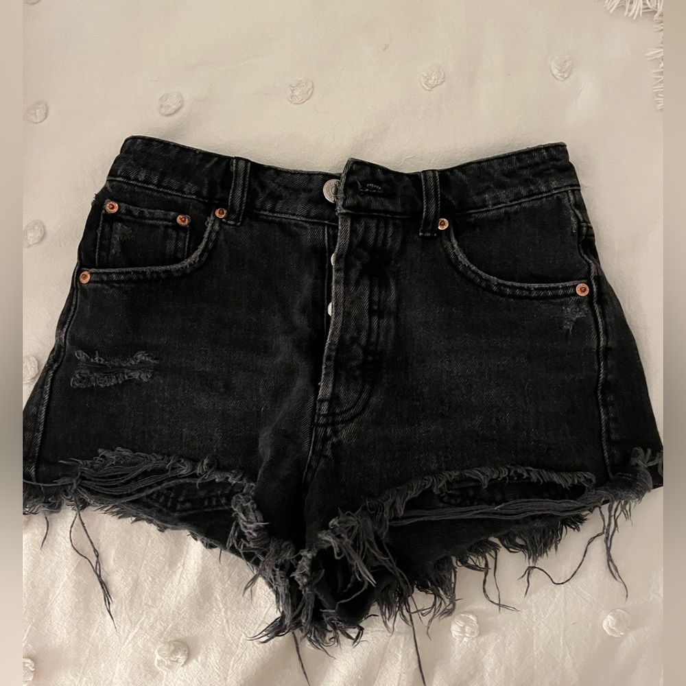 Black jean shorts